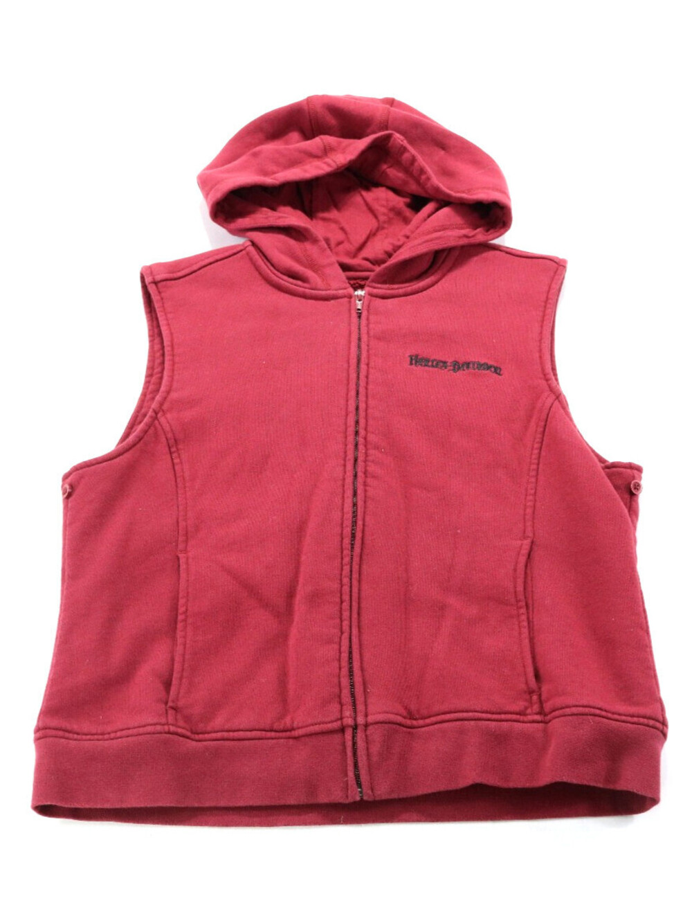 harley davidson removable hoodie liner jacket vest L red burgundy Night Sky zip